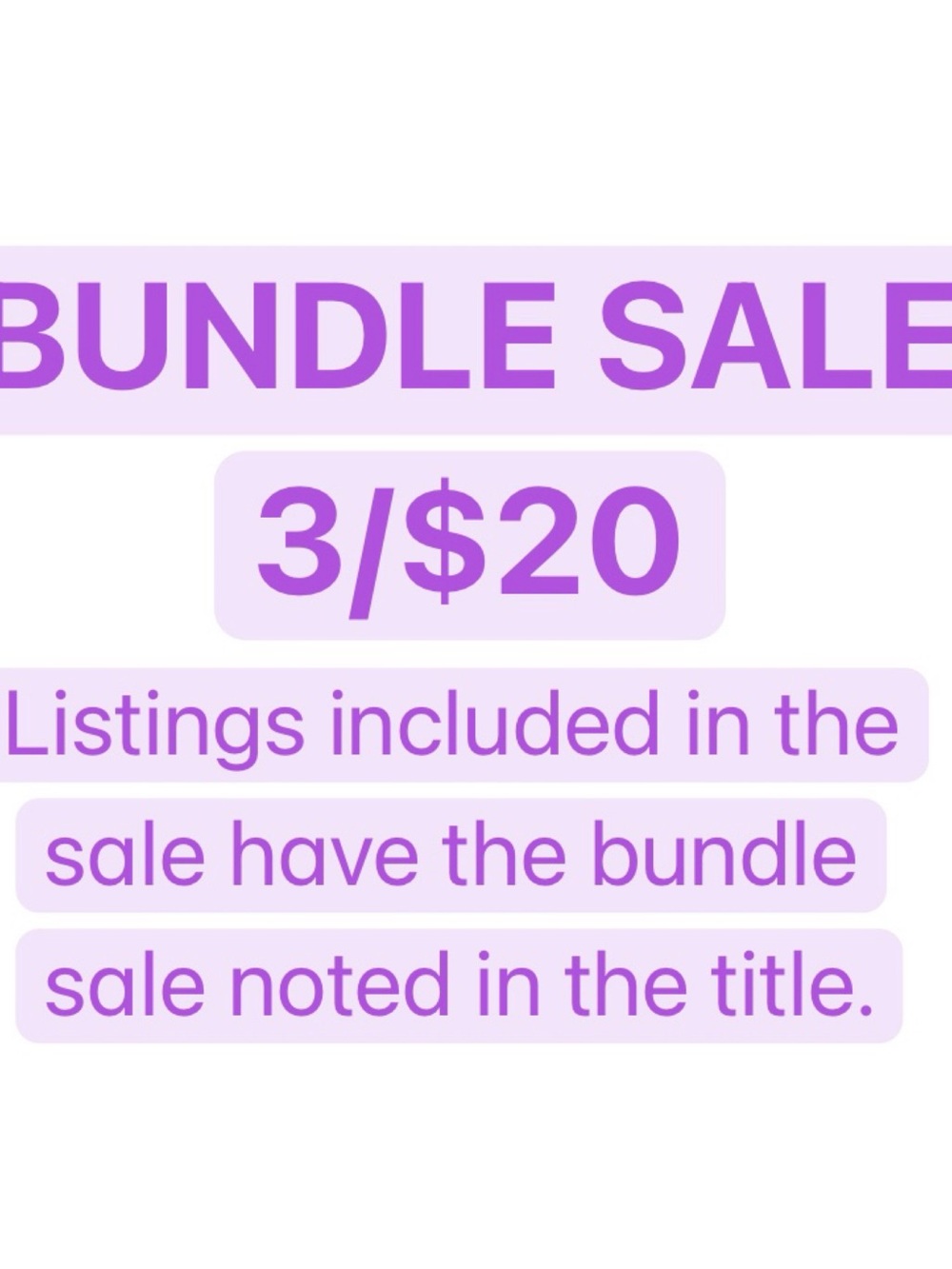 Bundle Sale Sign - Lavender/Purple Graphic